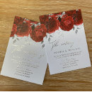 Zoek naar red rose wedding uitnodigingen Rood