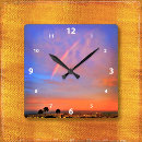 Recherche de paysages horloges Coucher du soleil