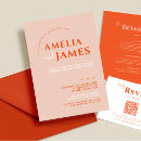 Recherche de orange mariage invitations Coloré