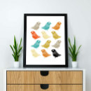 Recherche de oiseau abstrait posters Turquoise