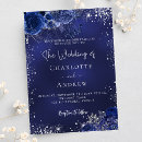 Recherche de argent mariage invitations Bleu marine
