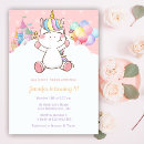Recherche de licorne kawaii invitations Rose