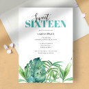 Recherche de luau 16ans anniversaire invitations Aquarelle