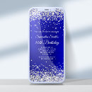 Recherche de bleu royal argent invitations Glamour