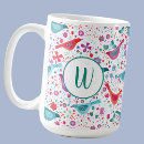 Recherche de oiseaux roses tasses Aquarelle