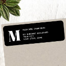 Recherche de modern étiquettes adresse retour Monogramme