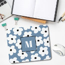Recherche de fleurs blanches tapis souris Monogramme