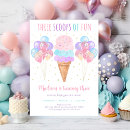 Recherche de trois scoops invitations Glace pastel