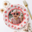 Recherche de fraise assiettes Fille 1er anniversaire