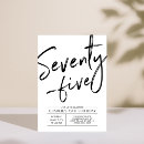 Recherche de 75 anniversaire invitations Noir et blanc