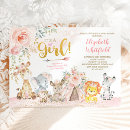 Recherche de teepee baby shower fille invitations Rose et or