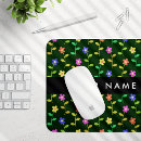 Recherche de fleurs colorées tapis souris Monogramme