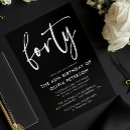 Recherche de quarantième noir et blanc invitations Moderne