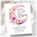 Zoek naar moon baby shower invitations Roze