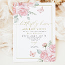 Recherche de butterfly baby shower invitations Rose et or