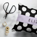 Recherche de pois noir et blanc coussins Motif à points polka
