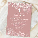 Recherche de rose et blanc baptême invitations Pour enfants