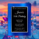 Recherche de royal blue silver anniversaire invitations Fête d'anniversaire élégante