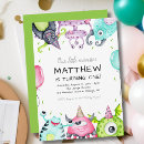 Recherche de monstre anniversaire invitations Coloré