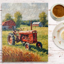 Recherche de tracteur rouge puzzles Toute personne