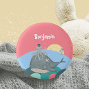 Recherche de baleine mignonne badges Bleu