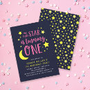 Recherche de lune rose invitations Bébé