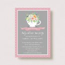 Recherche de tea party baby shower fille invitations Un bébé brasse