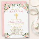 Recherche de blanc rose baptême invitations Croix d'or