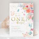Recherche de butterfly 1ans anniversaire invitations Aquarelle