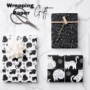Recherche de chat noir et blanc papier cadeau Amoureux des chats