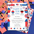 Recherche de les etats unis invitations Rouge blanc et bleu