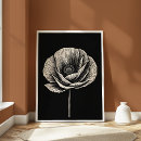 Recherche de fleur noir blanc art Illustration botanique