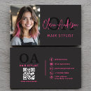 Zoek naar monogram hete roze visitekaartjes Qr code