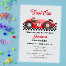 Recherche de voiture de course rouge invitations Fête d'anniversaire