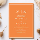 Recherche de orange mariage invitations Classique