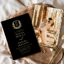 Zoek naar huwelijk uitnodigingen Zwart en goud