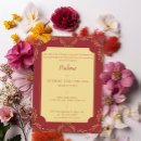 Recherche de red flowers invitations Rouge et or