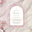 Recherche de rose et blanc baptême invitations Feuillage