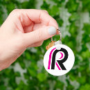 Recherche de lettre r porteclés Rose