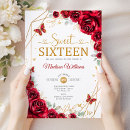 Recherche de red rose 16ans anniversaire invitations Sweet sixteen