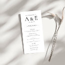 Recherche de noir et blanc mariage menus Monogramme