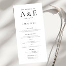 Recherche de noir et blanc mariage menus Monogramme