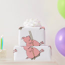 Recherche de porc drôle papier cadeau Dessin