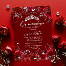 Recherche de rouge argent invitations Quinceanera