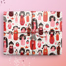 Recherche de kokeshi papier cadeau Mignon