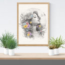 Recherche de visage femme posters Illustration