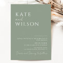 Recherche de vert et blanc mariage invitations Simple moderne