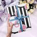 Recherche de rayures noires et blanches papier cadeau Noir et blanc