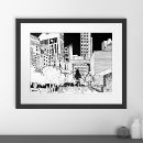 Recherche de paysage urbain noir et blanc posters Peinture murale