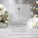 Recherche de blanc baptême invitations Élégante au